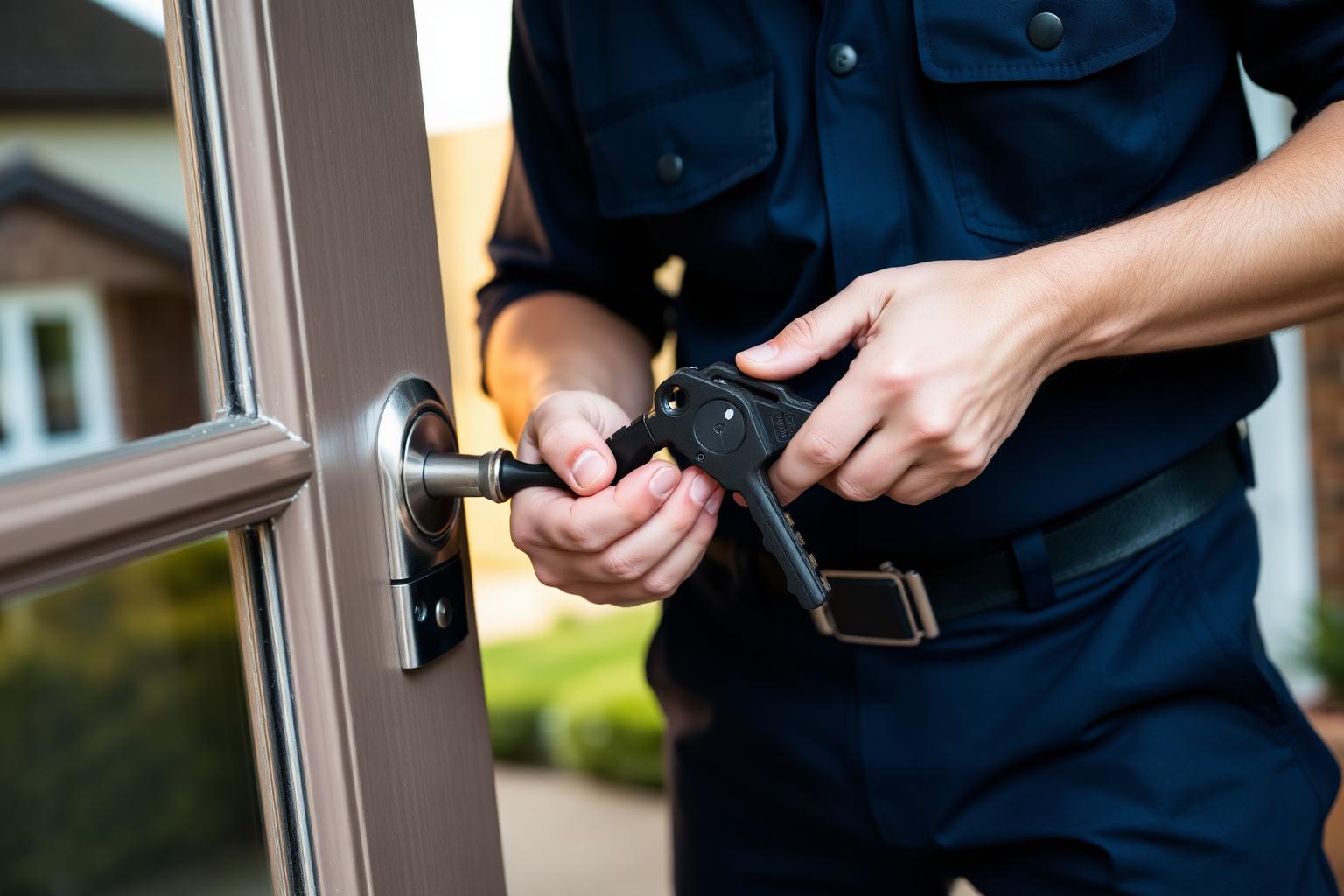 Certified locksmith in Cape Town fitting a new high-security door lock